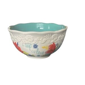The Pioneer Woman Floral Footed Bowl with Scalloped Edge 6" Serving Embossed Top
